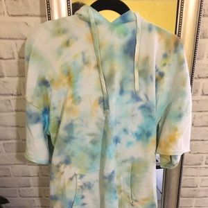 Tie Dye Short Sleeved Hoodie